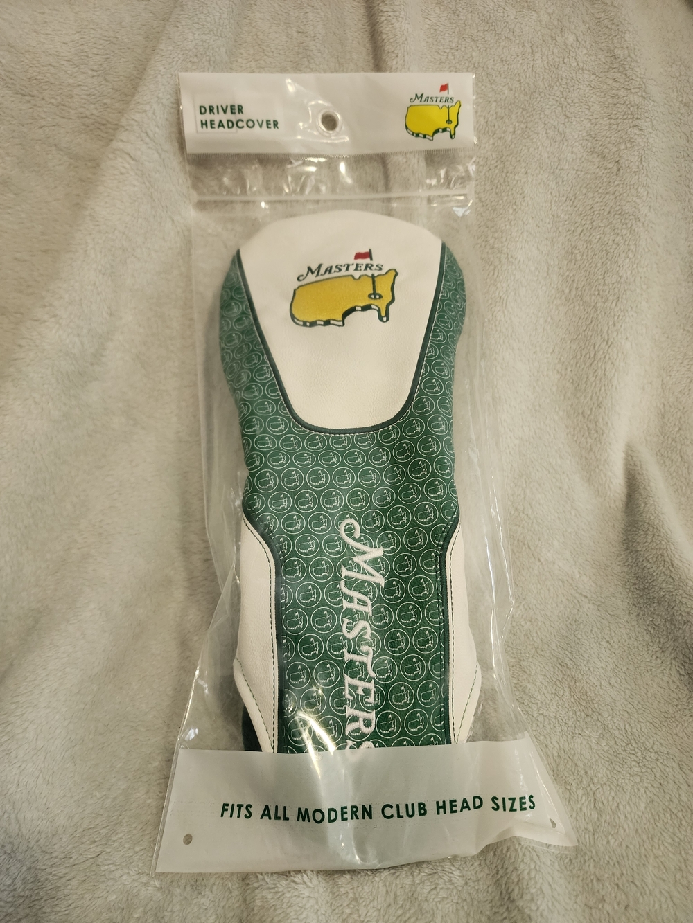 Masters Leather Green & White Golf Driver Headcover